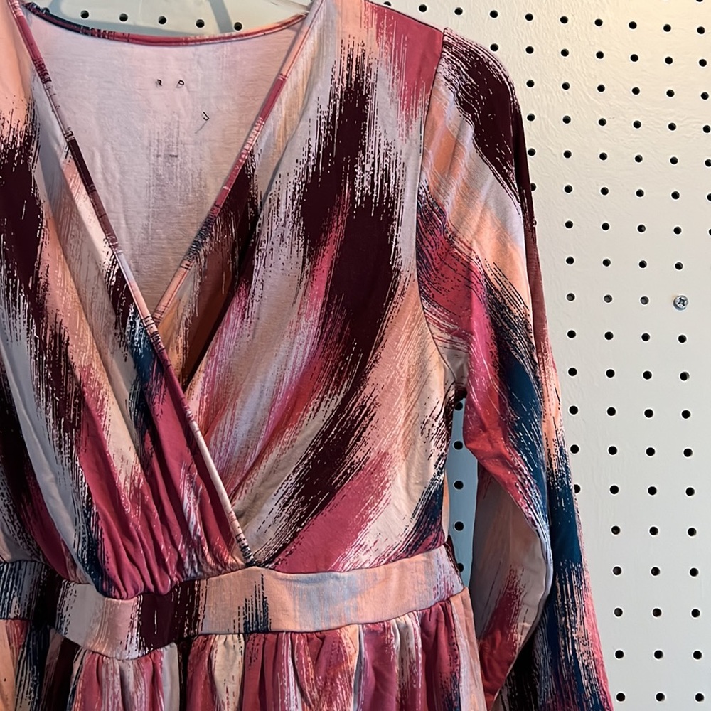 Super Soft Multi Ikat Surplice Babydoll Top, Torrid, Size 0X - Picture 8 of 10